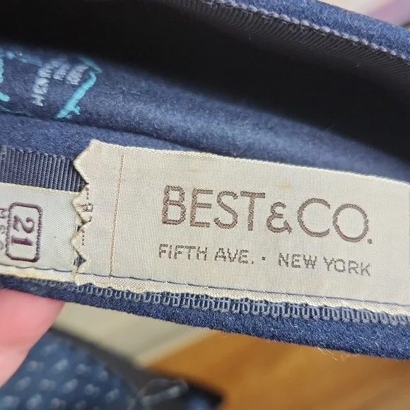 Vintage Midcentury 40s 50s navy blue felt tilt hat - Picture 7 of 8